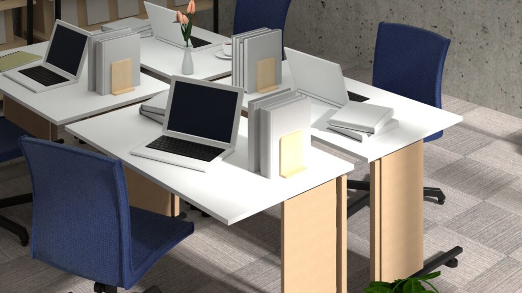 仕事を辞めたいけれど次がなく不安を感じている状況をイメージしたオフィスの写真